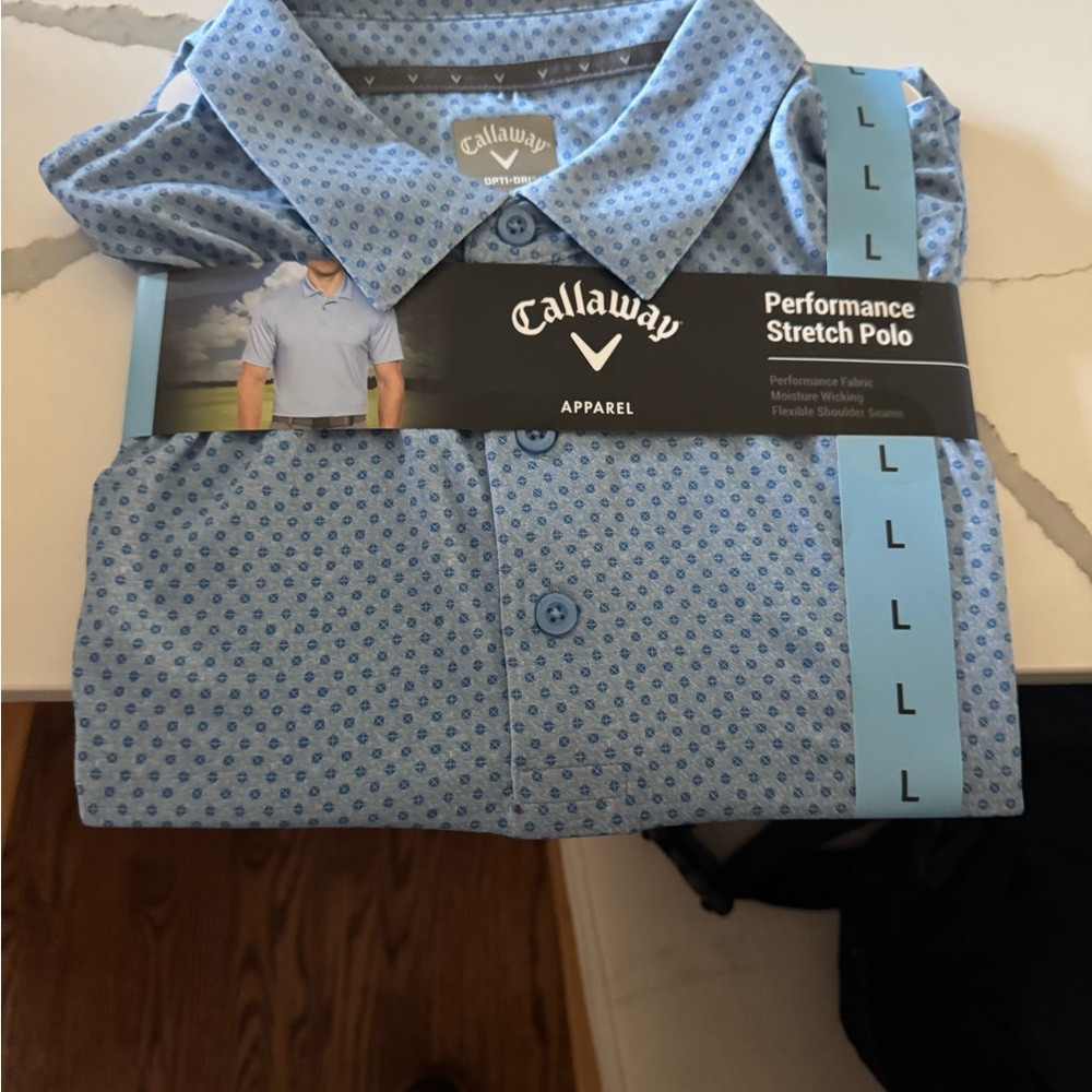 Callaway Blue Polo Shirt Performance Stretch